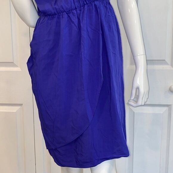 🔥Neverever by J.Crew Pleated Crossfront blue dress - Picture 12 of 14